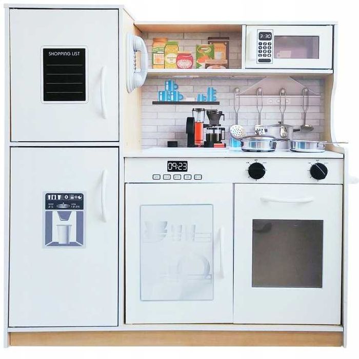 Кухня игровая деревянная, детская кухня большая Nela звук ефект