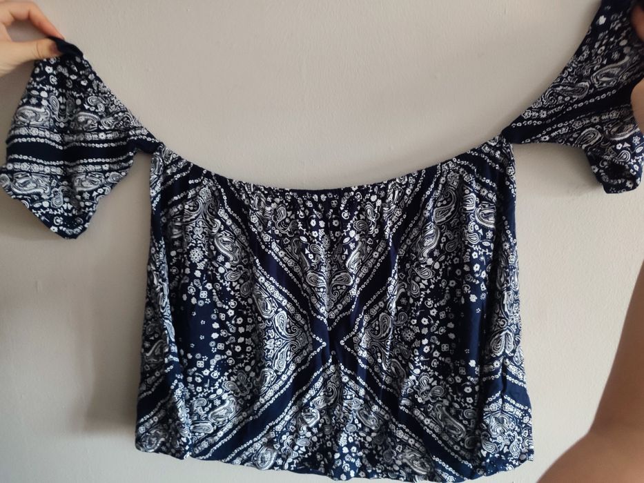 2 x crop top czerwony i granatowy 40-42