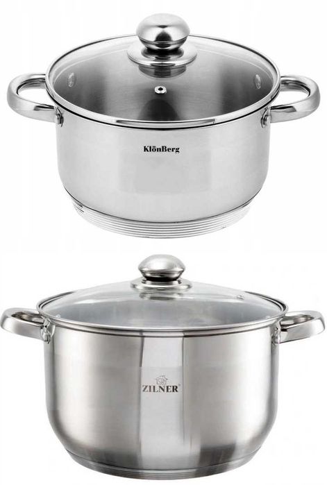 Stal NIERDZEWNA Duży garnek 12L litrów 30cm Indukcja,Gaz.na Rosół,Zupę