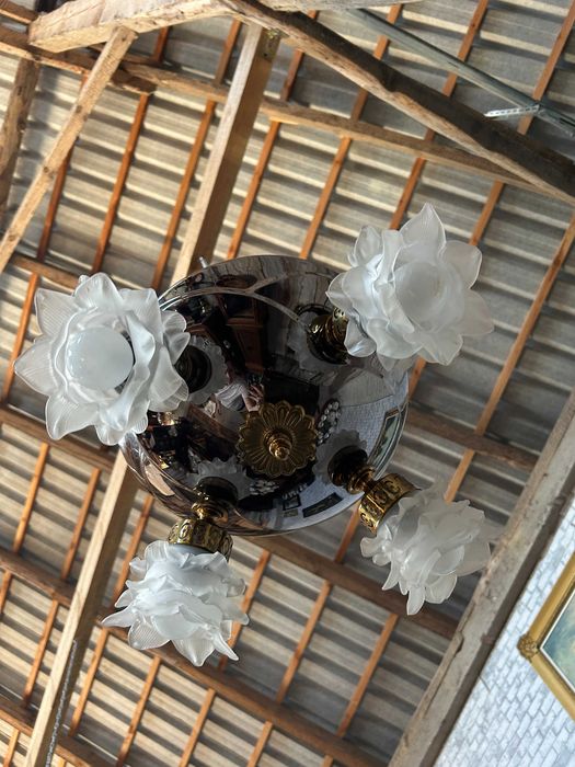 Żyrandol z kloszami kwiatami art deco #8015 Stylowy Węgrów