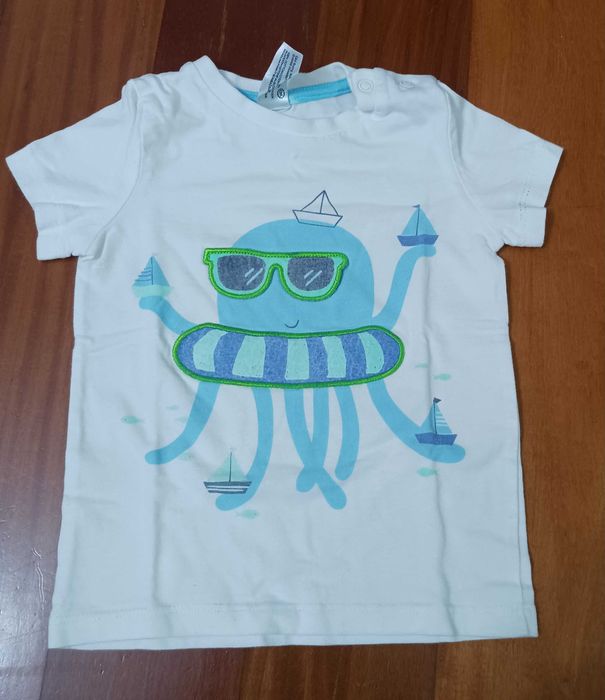 Conjunto de 1 polo e 2 t-shirts para criança - 9/12 meses