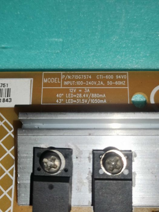 LG Power Supply 715G7574-P01-W07-0H2H for 43LJ500V and Other Models64738555922051122