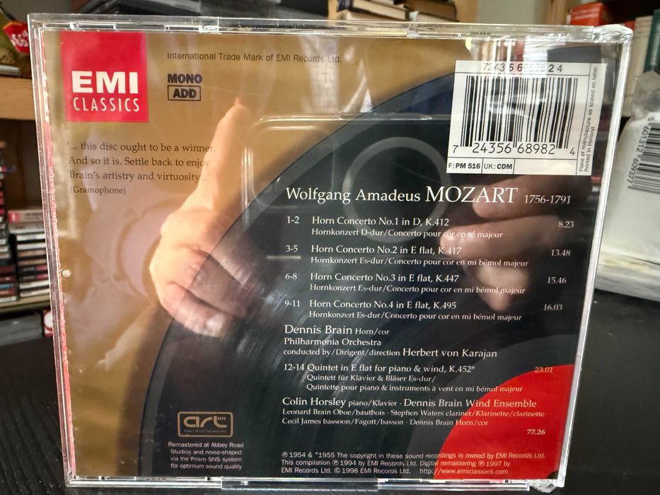 Mozart – Horn Concertos Nos.1-4, Quintet K.452 – Dennis Brain, Karajan