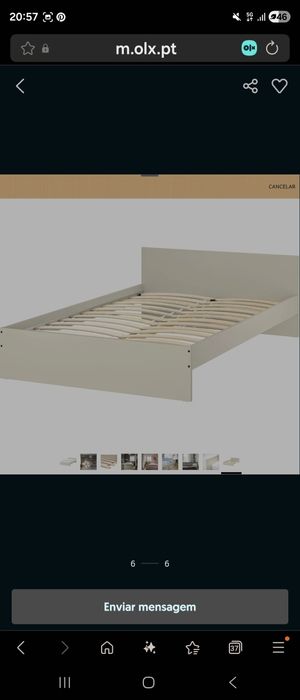 Cama creme e mesa cabeceira ikea