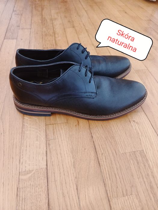 Półbuty, Basen London, 46, granatowe, skóra naturalna ,wkładka 30 cm