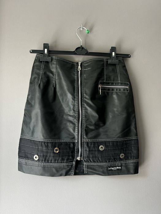 Skorzana spodniczka mini krotka spodnica woskowana vintage czarna