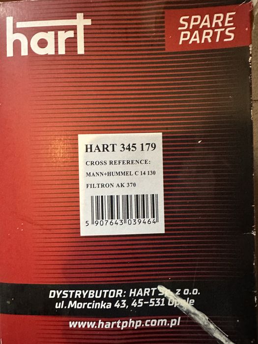 Filtr powietrza Hart 345 179