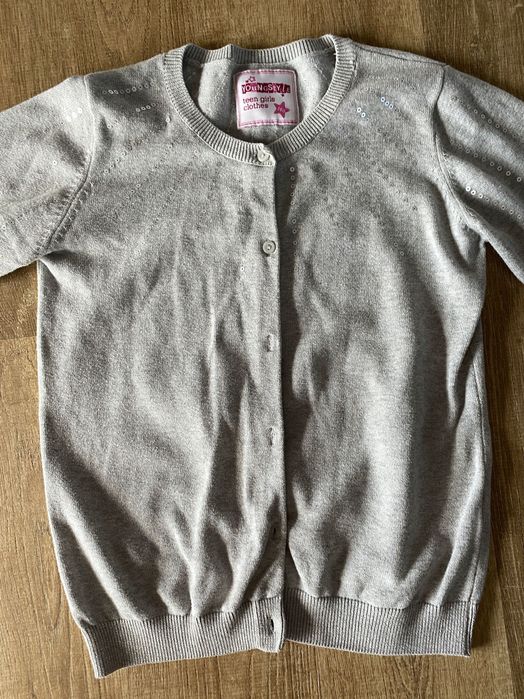 Sweterek szary dla dziewczynki, rozmiar 140