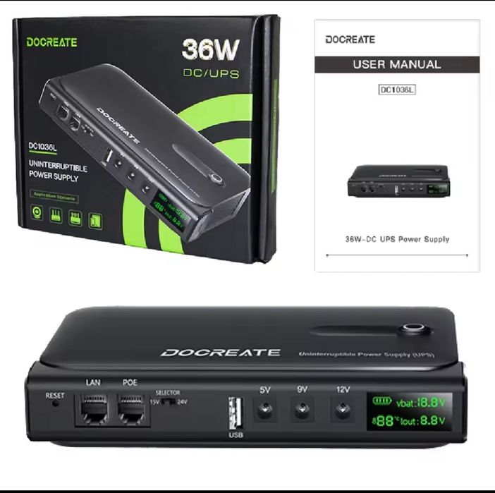 ДБЖ (UPS) DOCREATE DC1036L  для роутера, міні-ПК, IP-камер
