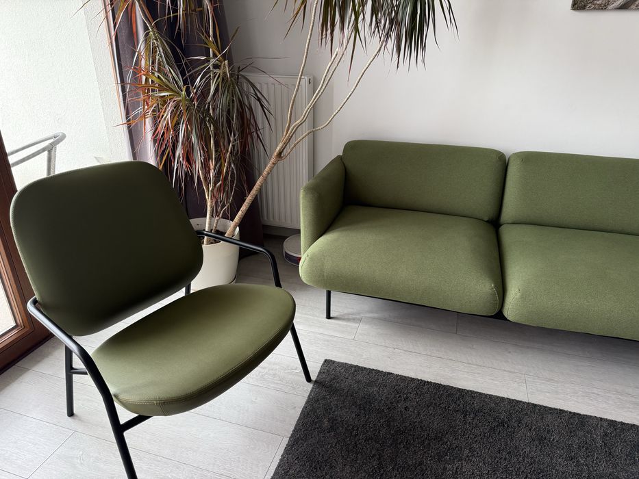 Sofa Bejot Fora FR 423, 3-osobowa, designerska, zielona