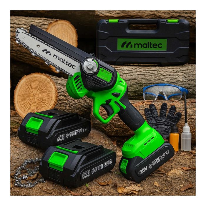 Piła Łańcuchowa Akumulatorowa Mini Pilarka Gałęziówka 2xaku 6"8"Zestaw