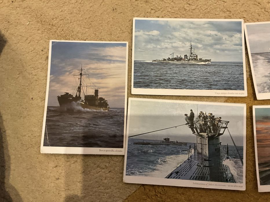Postais raros vintage ww2 propaganda alemã, barcos e outros