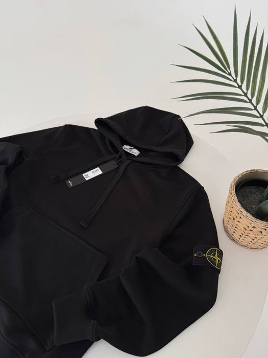 Чорне худі стон ісланд/ чоловіче худі стон айленд/ кофта стонік нова