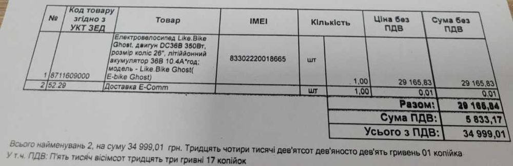 Електровелосипед LIKE BIKE GHOST 360 вт