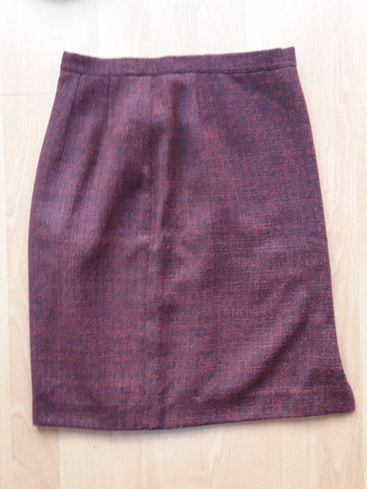 Spódnica na podszewce kolor bordowy-melanż
