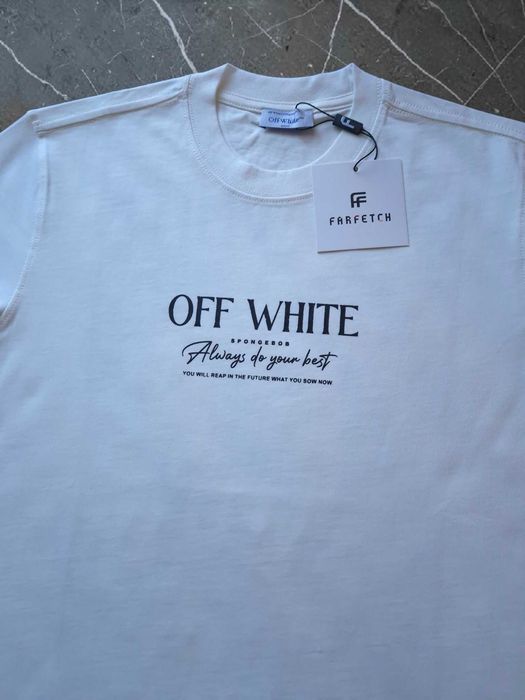 Off White Bawełna S M L XL XXL Biały Męski T-shirt
