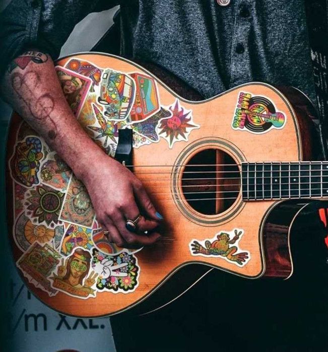 Наклейки стикеры в стиле Хиппи 50 шт