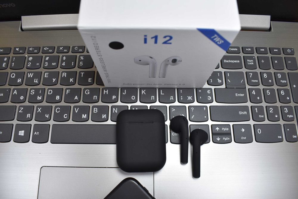 Акція i12 Inpods Чорні Бездротові Навушники Bluetooth
