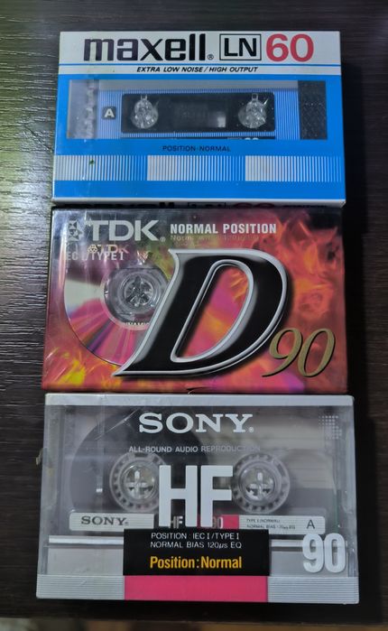 3 kasety Maxell TDK Sony Nowe Folia
