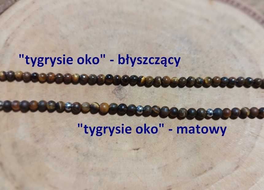 Bransoletka z matowych kamieni Tygrysie Oko męska damska