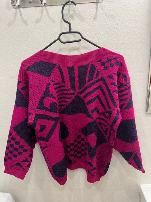 Różowy sweter vintage - wełna
