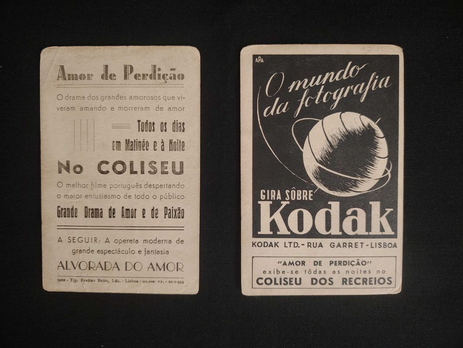 Postais 1943 - Actores do Filme Amor de Perdição