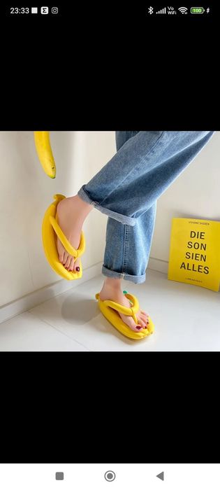 Hit slippers klapki r. 39 Banana gruba podeszwa