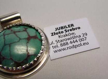 Srebrna zawieszka turkusowa ozdoba