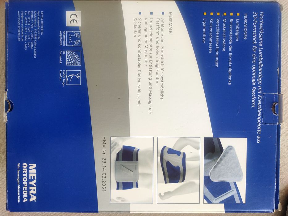 Meyra Medical lumbo Medical na kręgosłup lędźwiowy 110 -115 cm obwód