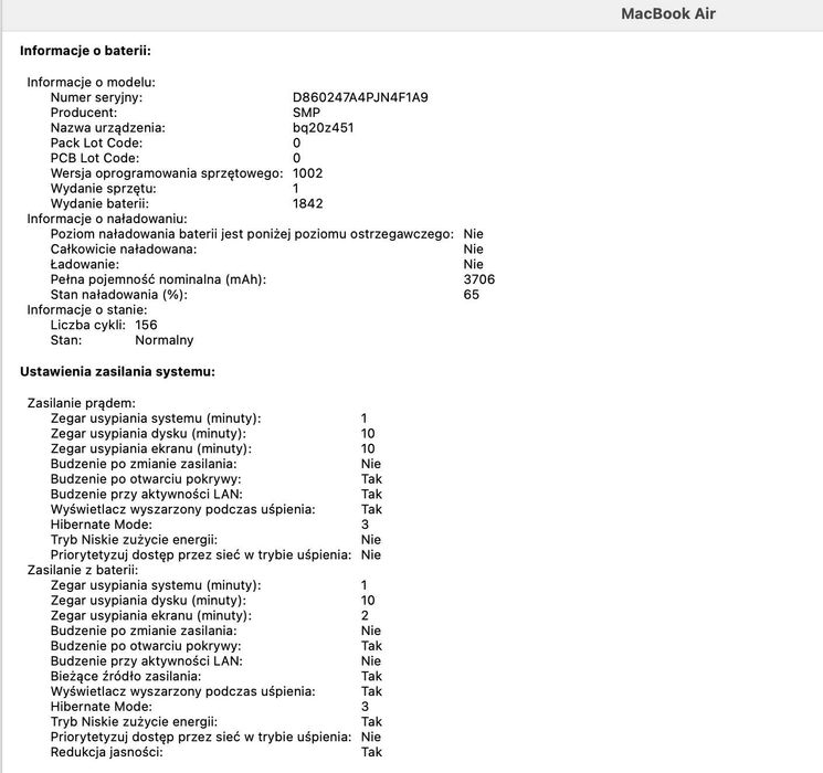 Macbook Air 13", i5, 8GB RAM, 256 GB Dysk SSD, model A2179 -stan ideal