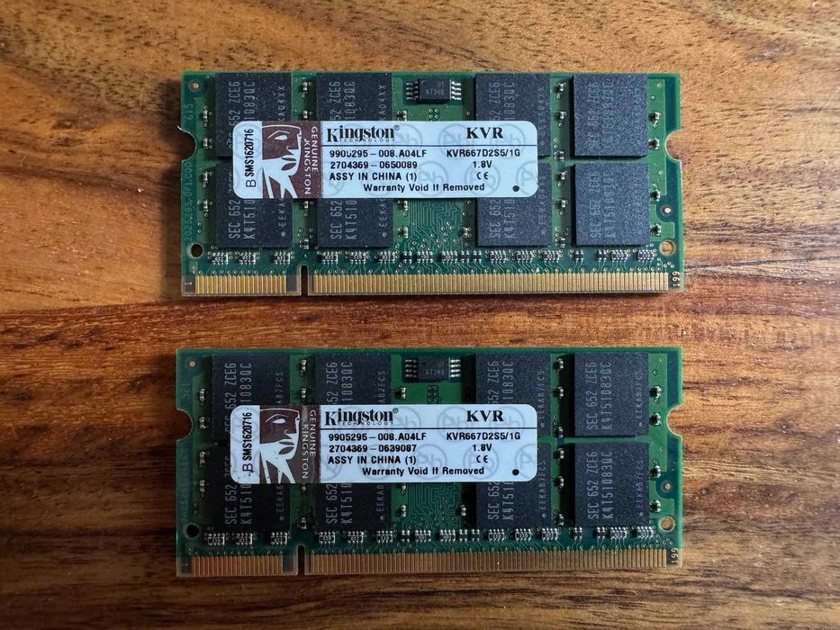 2 sztuki RAM KVR667D2S5/1GB SO-DIMM DDR2 1 GB 667MHz