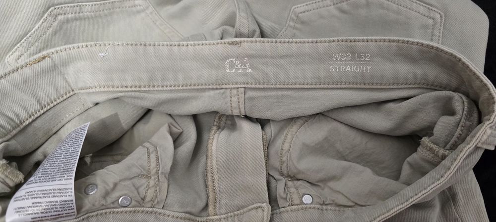 Spodnie jeans C&A beżowe