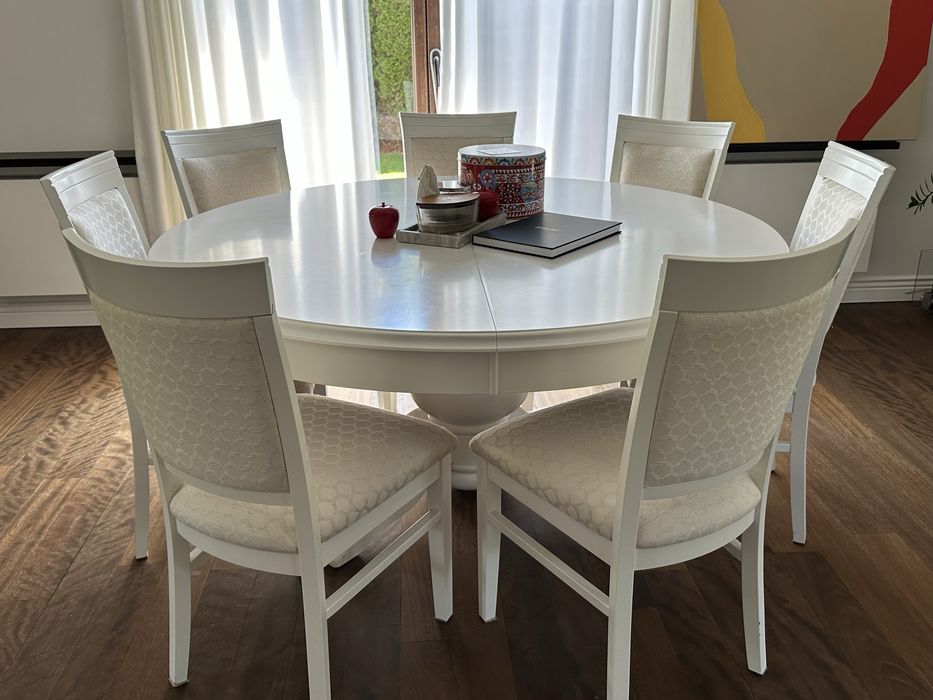 Stól w stylu amerykanskim, LENA łubowo rozkladany do 290 cm 10 krzesel