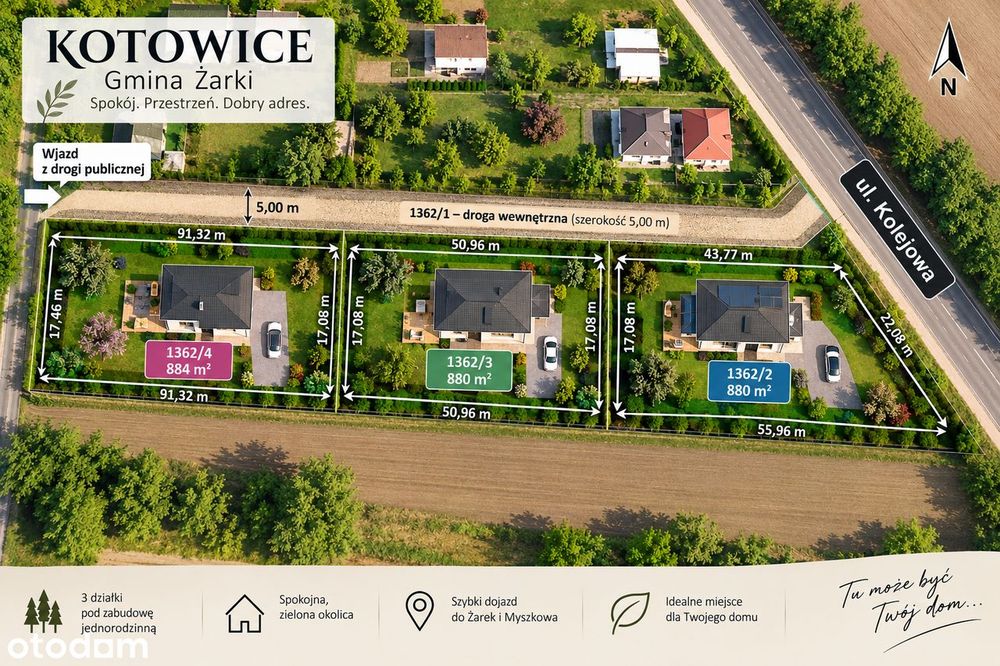 Działka budowlana 880 m² Kotowice Jura - Widok 2