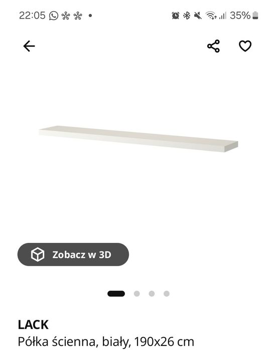Półka ikea Lack 190x26