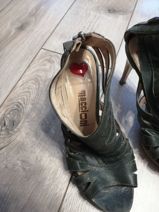 Buty Maccioni skóra naturalna, zielone r. 36
