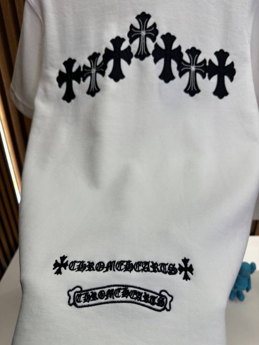 Літній костюм Chrome Hearts білий і чорний літній костюм хром хартс