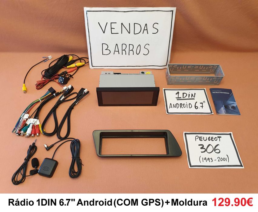 (NOVO) Rádio 1DIN Android • Peugeot 106 • 205 • 306 • 405 • 807 • 1007