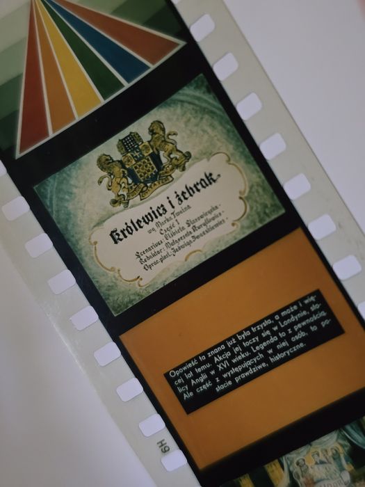 Bajka na rzutnik Królewicz i żebrak  cz 1 kolor retro KLISZE Bajki prl