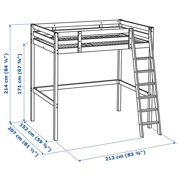Cama alta solteiro Ikea