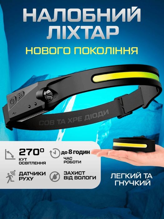Налобный фонарь  налобний ліхтар  аккумуляторный