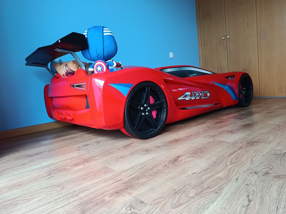 Cama carro 90x190cm com luzes led e música