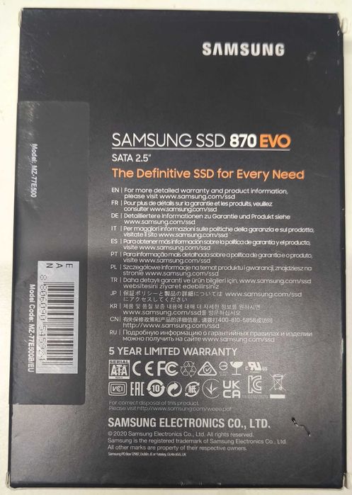 Samsung SSD 870 EVO Sata 2.5" 500Gb - Novo