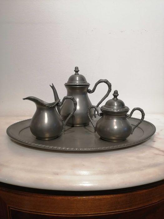 Serviço de chá ou café em estanho