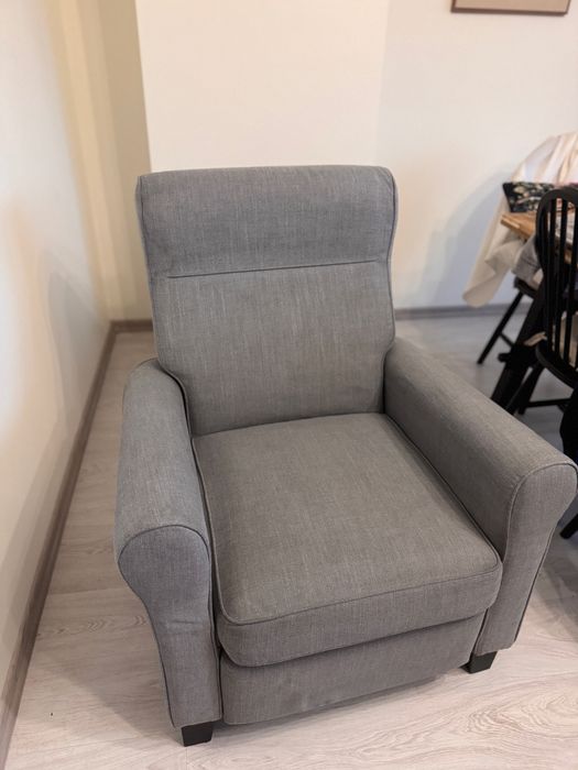 Fotel rozkładany Muren Ikea szary cudo super wygodny