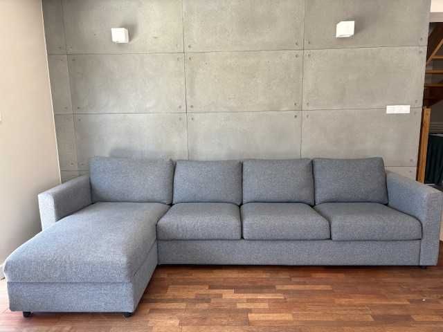 Duża wygodna sofa z szezlągiem, narożnik VIMLE