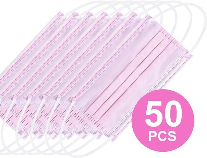 50 sztuk jednorazowych, 3-warstwowych masek dla dorosłych