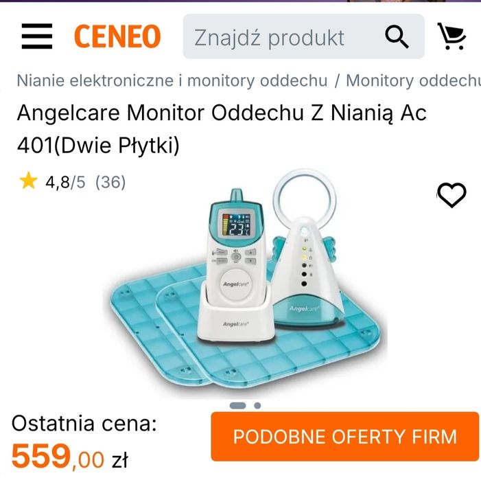 Angel care_monitor oddechu niania elektroniczna 100% sprawny