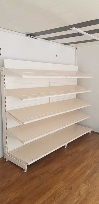 Торговый стеллаж металлический витрина полка односторонний пристеновой