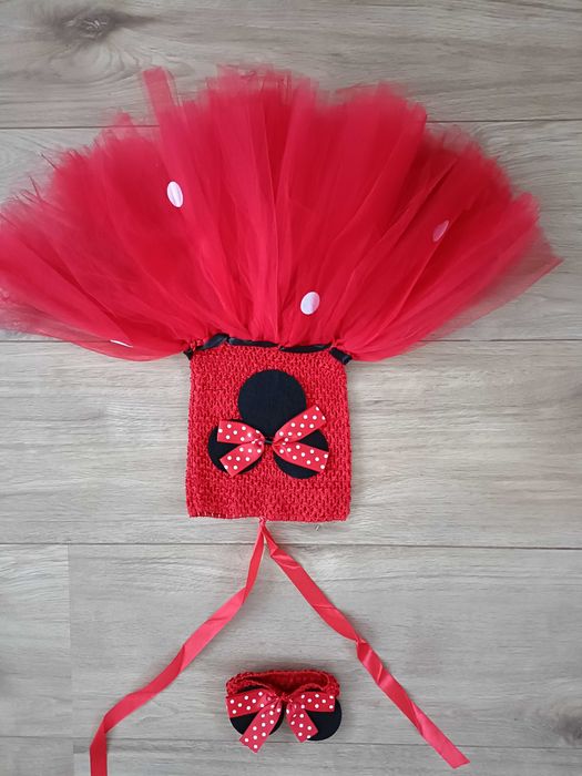 Nowa Sukienka Myszka Minnie / strój kostium + opaska rozm 98/104
